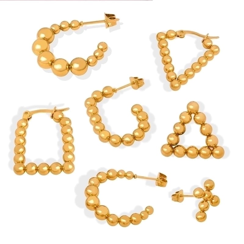 1 Pair Retro Streetwear Solid Color Plating Titanium Steel 18K Gold Plated Earrings