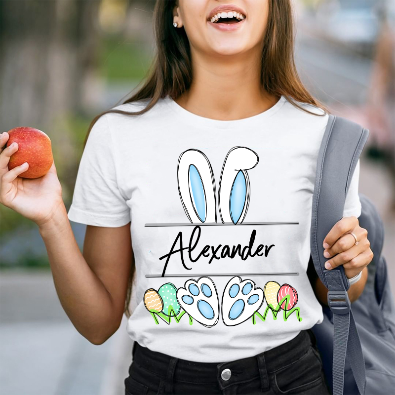 Personalized Name Easter Bunny Teacher T-Shirt