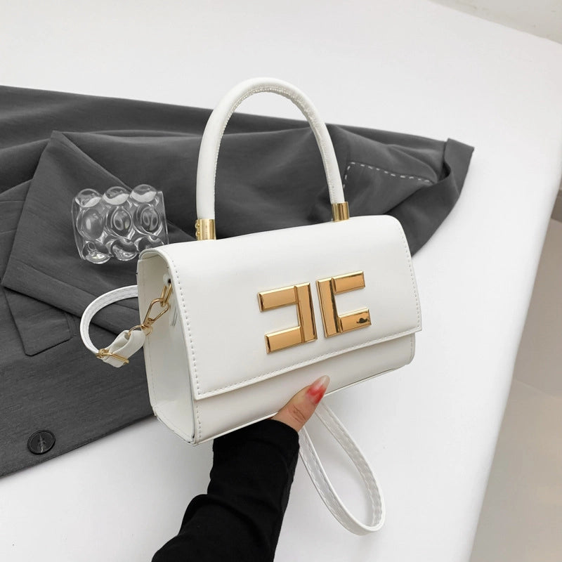 Women's Small Pu Leather Solid Color Streetwear Sewing Thread Square Flip Cover Square Bag