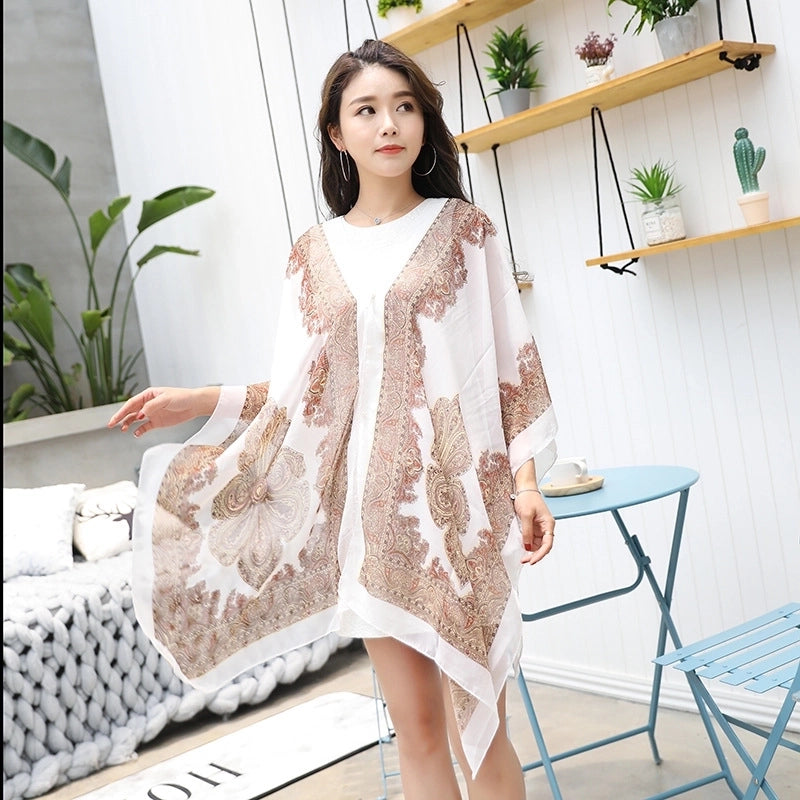 Women's Cute Sweet Printing Polyester Printing Silk Scarf