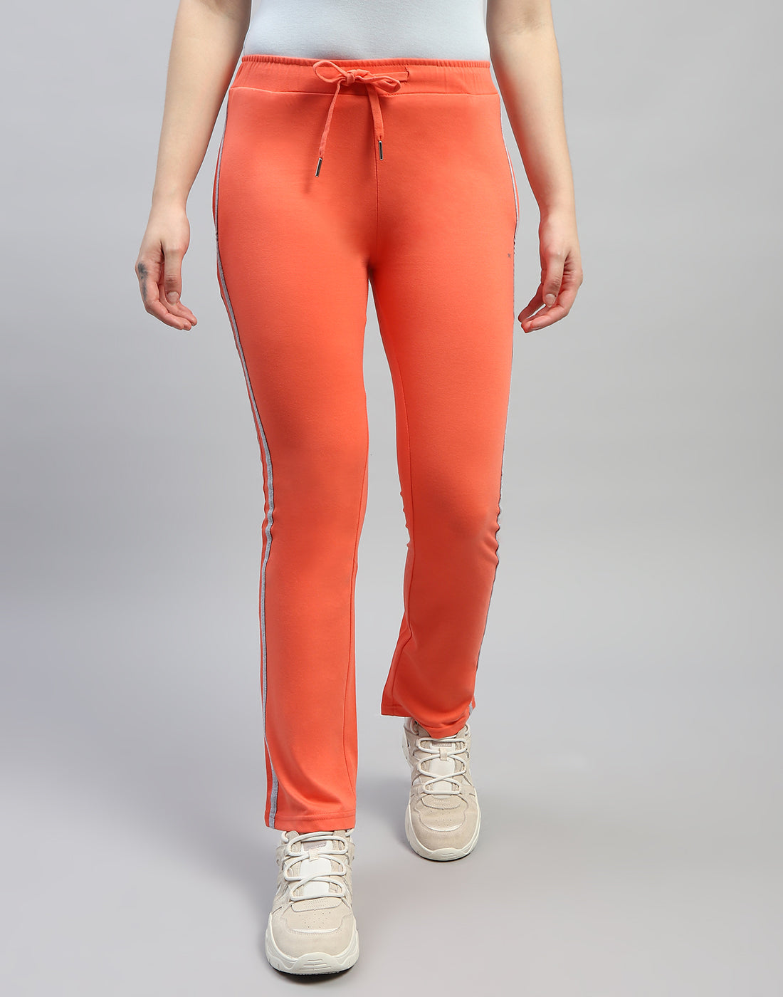 Women Orange Solid Regular Fit Lower