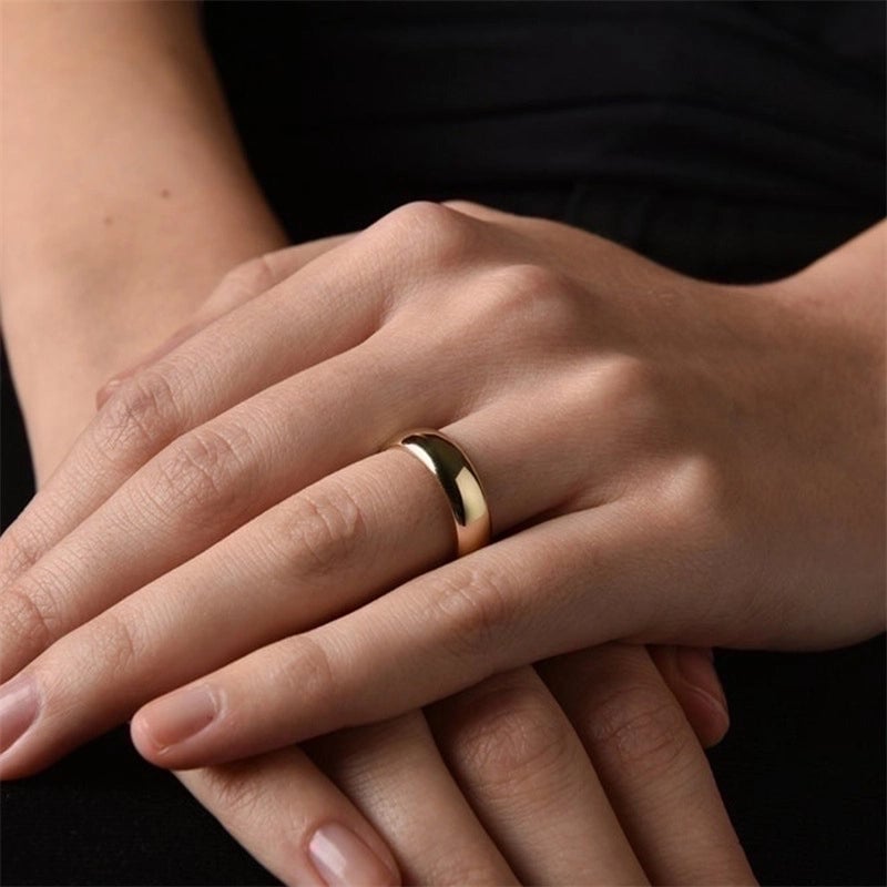 Stainless Steel 14K Gold Plated Minimalist Plating Geometric Rings