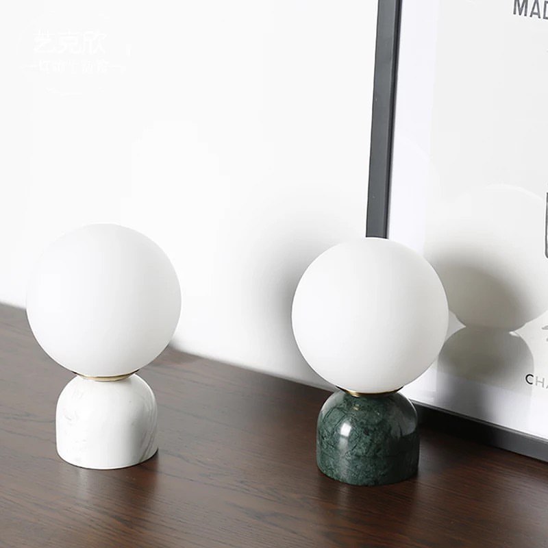 Minimalist Globe Table Lamp with High quality MARBLE Base