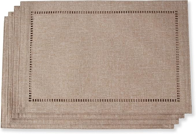 2PCs Rectangular Shape Placemats-5852    (SA2405-252)Brown