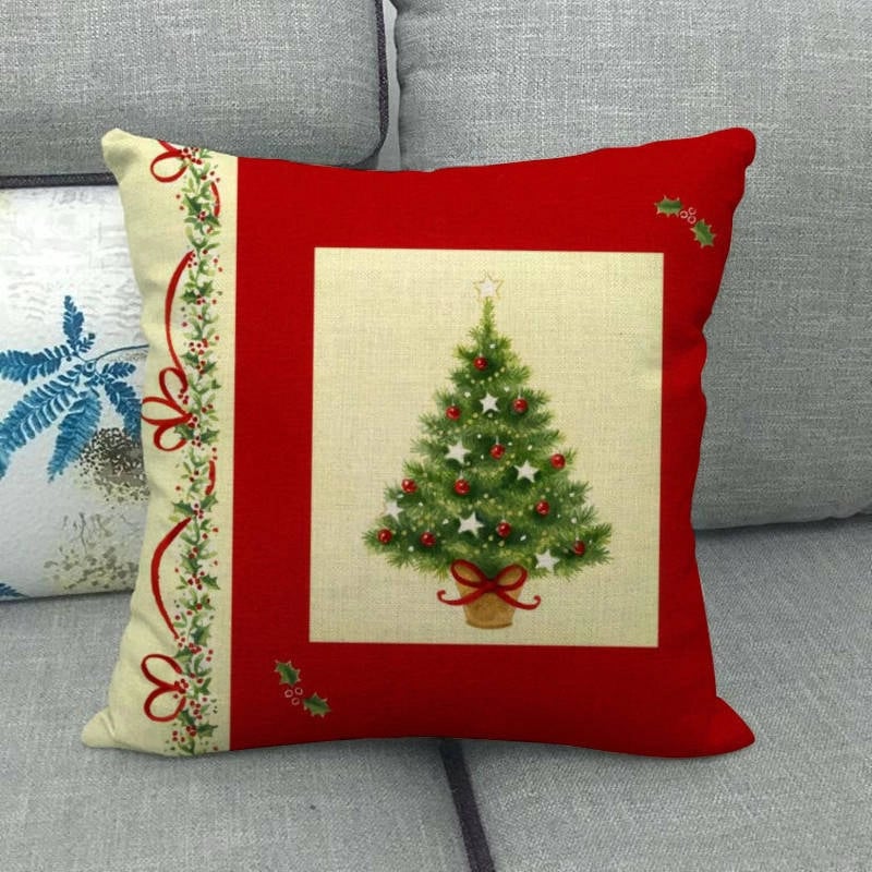 Christmas Casual Cartoon Linen Pillow Cases Couch & Sofa Decor