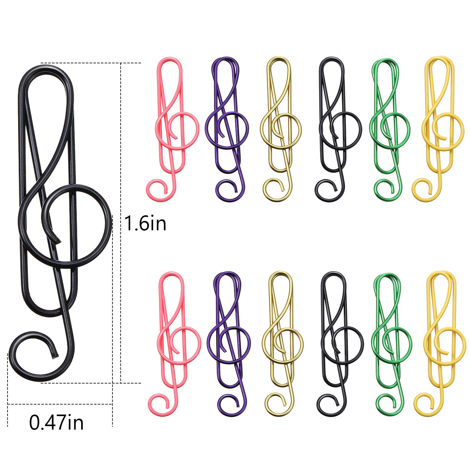 🎵Music multicoloured metal paper clips(100 PCS)