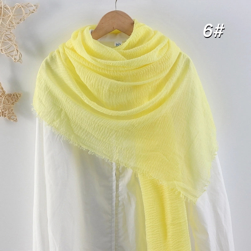 Women's Elegant Basic Solid Color Cotton And Linen Scarf