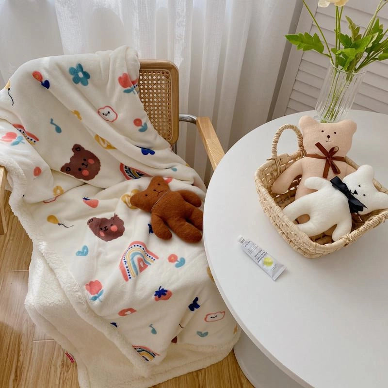 Halloween Cute Animal Pumpkin Fruit Fleece Blanket Bedding