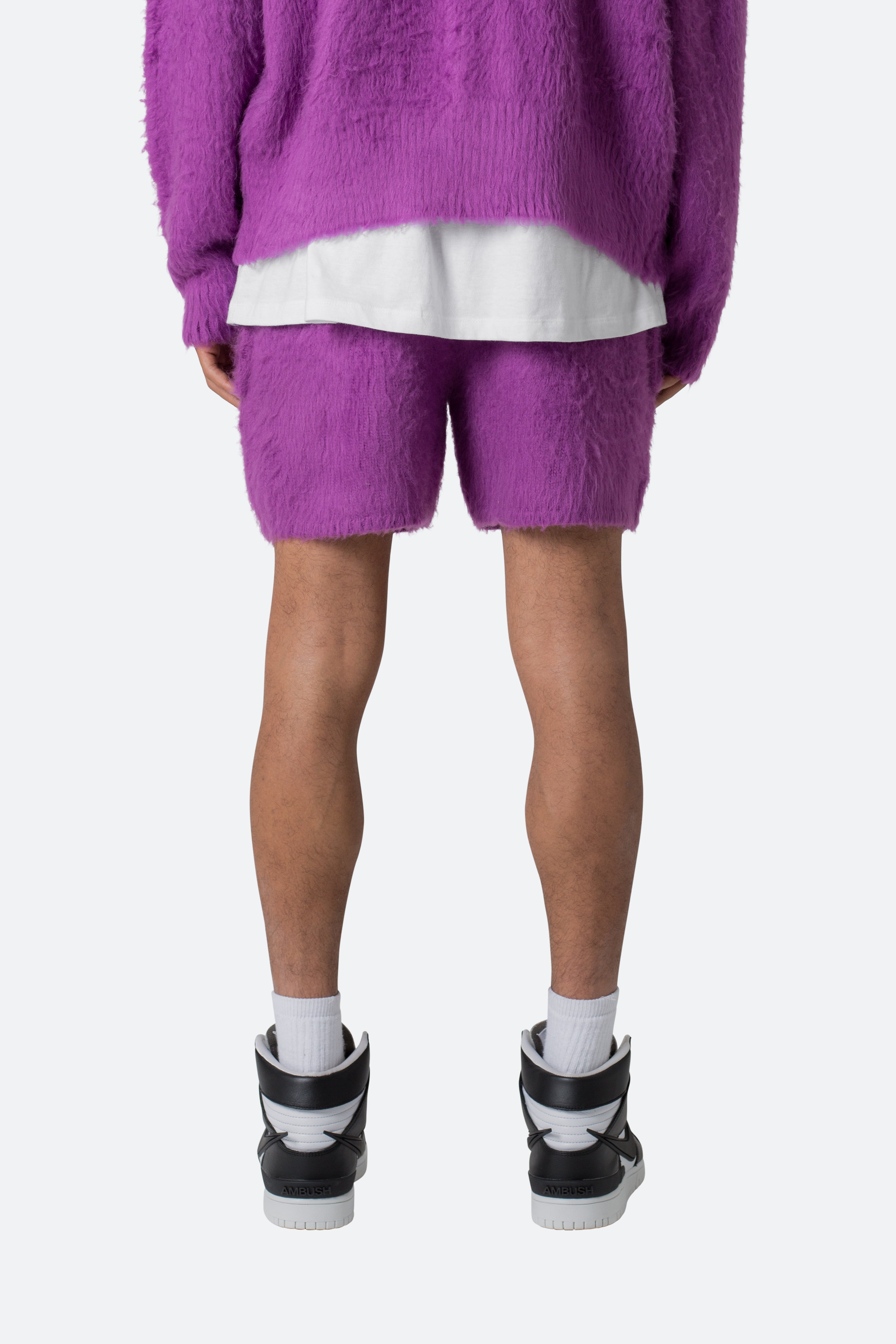 Fuzzy Sweatshorts - Purple