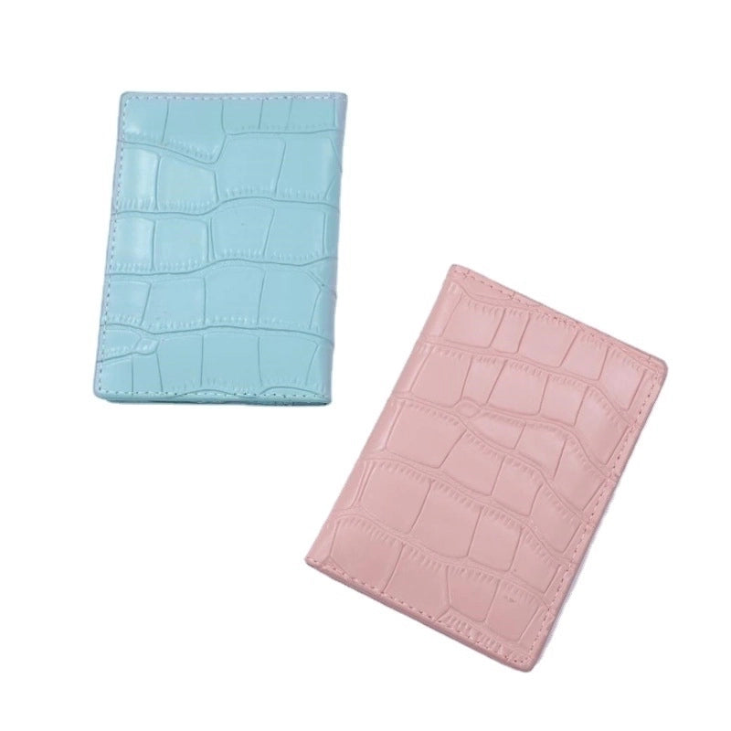 Women's Solid Color Pu Leather Open Card Holders
