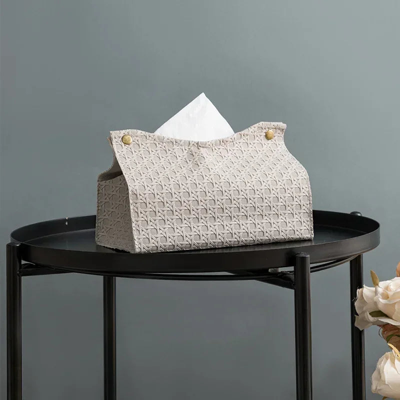 Hearthside Rattan Weave Tissue Box Cover