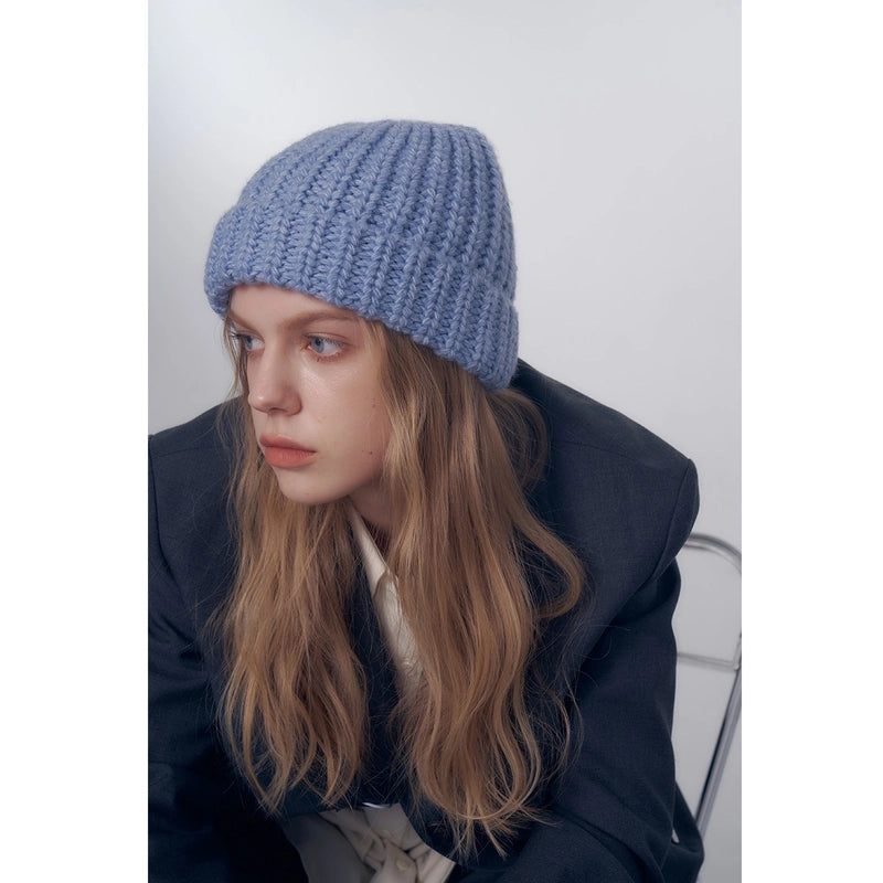 Women's Elegant Basic Solid Color Eaveless Wool Cap