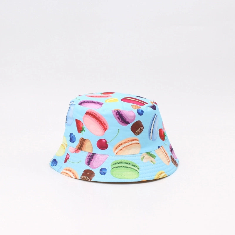 Children Unisex Vacation Minimalist Macarons Printing Bucket Hat