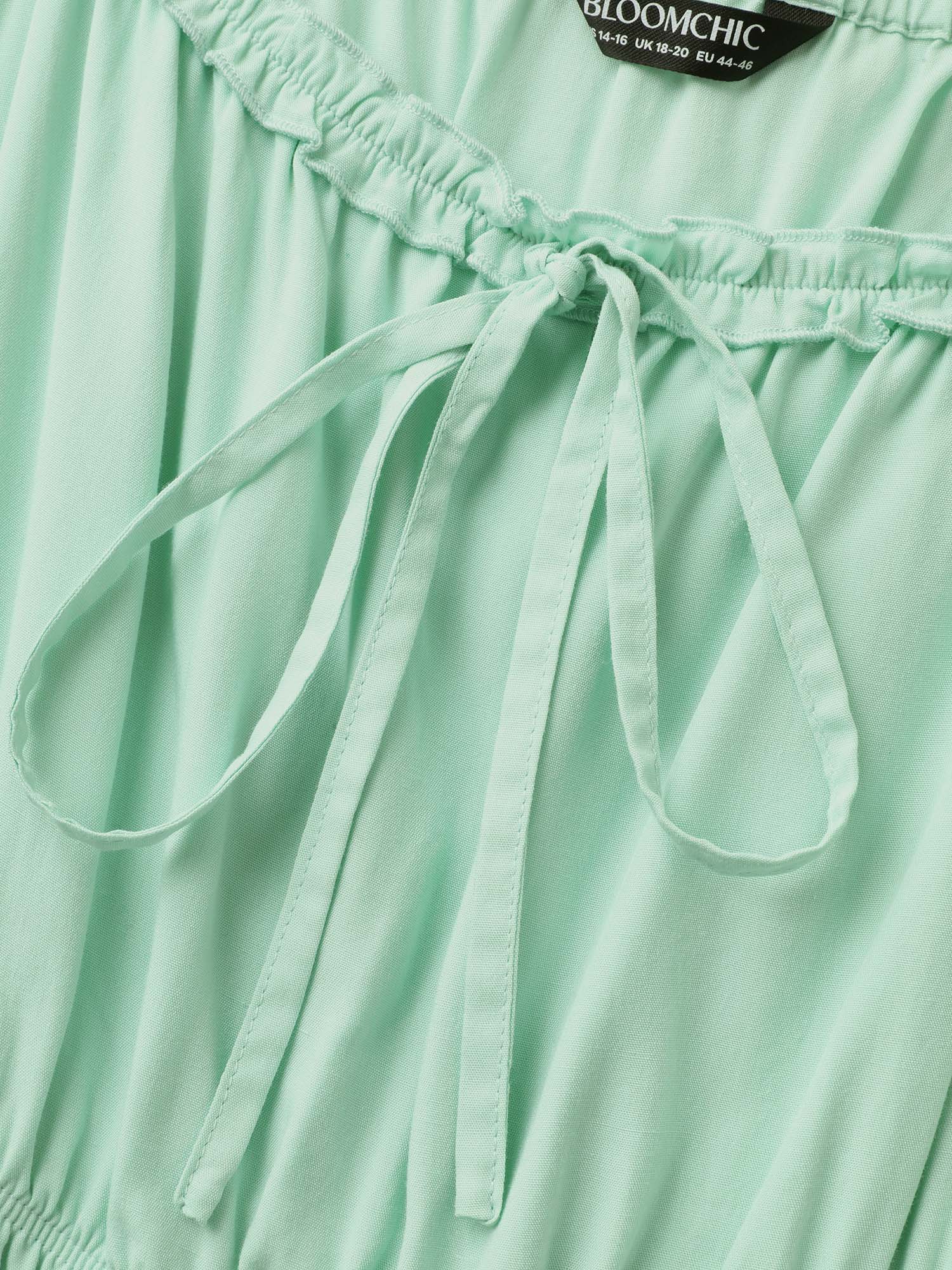 Rayon Stretchy Waist Pockets Knee Dress