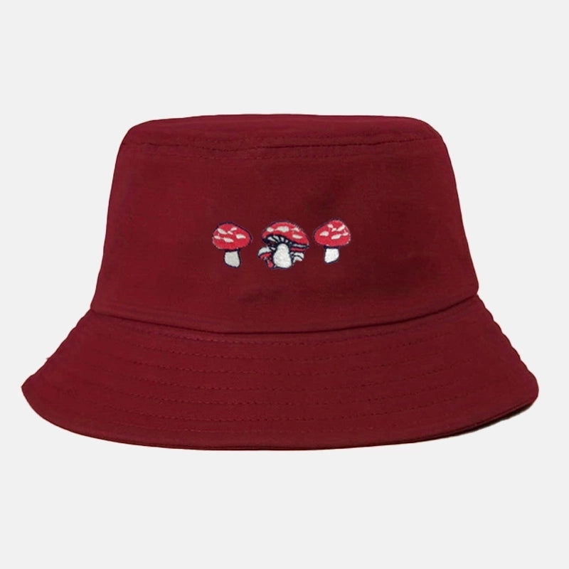 Unisex Basic Minimalist Mushroom Curved Eaves Bucket Hat