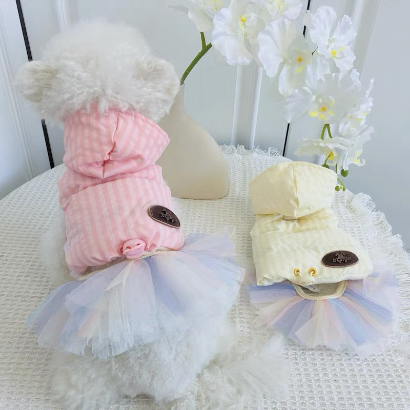 Sweet Fleece Dog Cat Jacket Tutu Dress