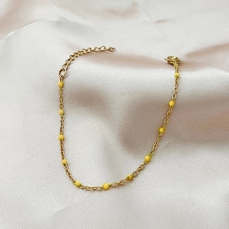 Minimalist Solid Color Stainless Steel Chain Bracelets