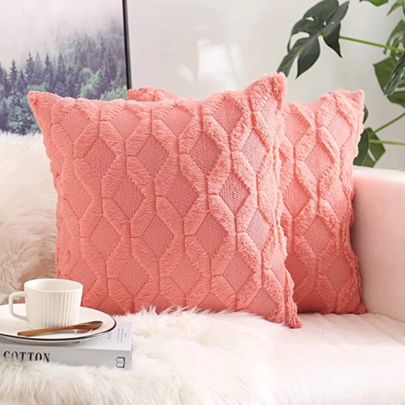 Fashion Solid Color Short Plush Pillow Cases Couch & Sofa Decor