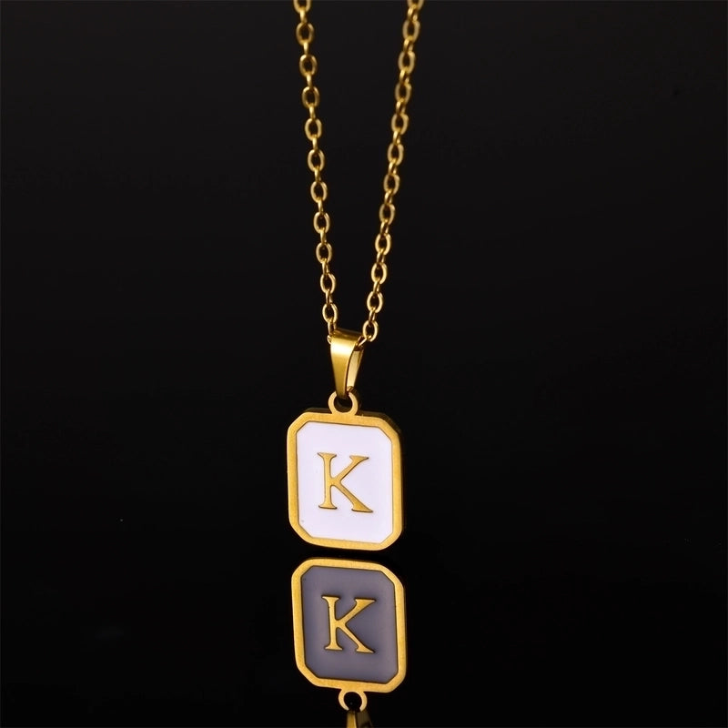 Casual Minimalist Artistic Letter Stainless Steel Plating Pendant Necklace