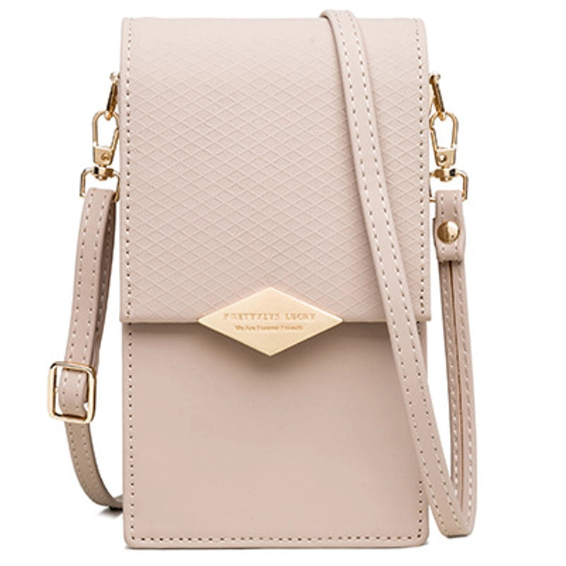 Cross-border Mobile Phone Bag Female Japanese And Korean Partysu Verticle Square Metal Buckle Simple Shoulder Bag