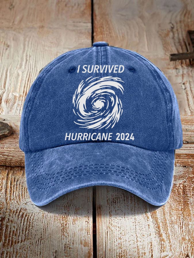 'I Survived Hurricane 2024' print hat