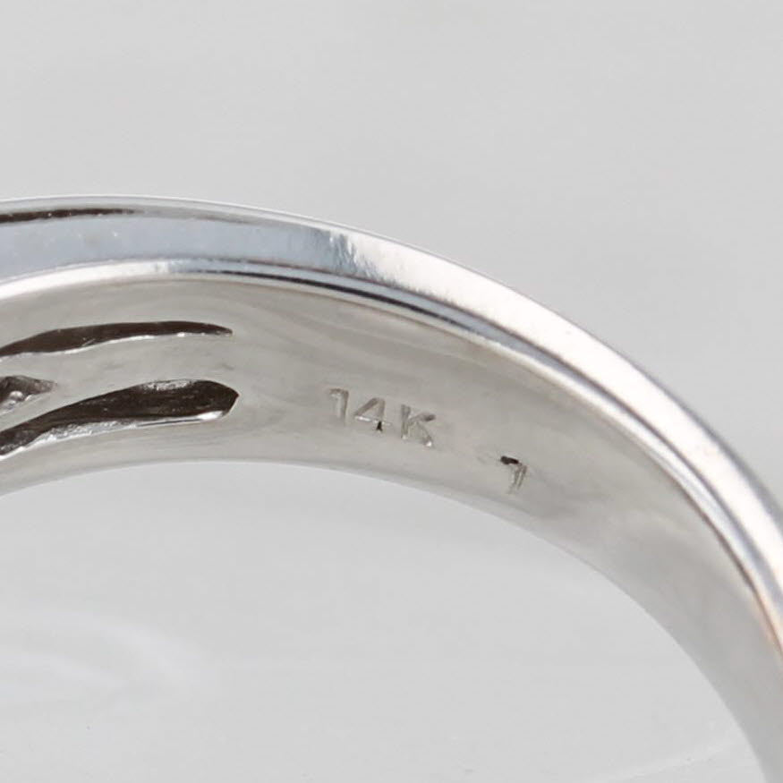 0.48ctw Diamond Halos Ring 14k White Gold Size 6.75