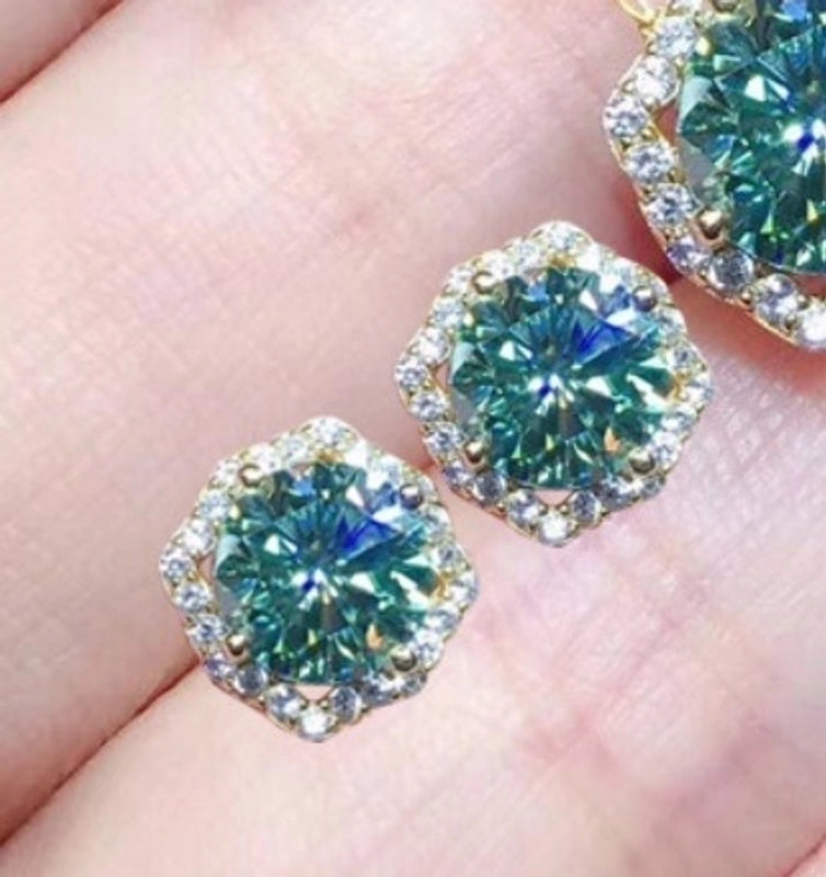 Copper Diamond Geometric Flower Artificial Gemstones Crystal Jewelry Sets