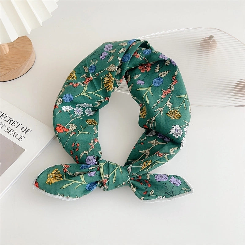 Women's Minimalist Flower Cotton And Linen Printing Scarf