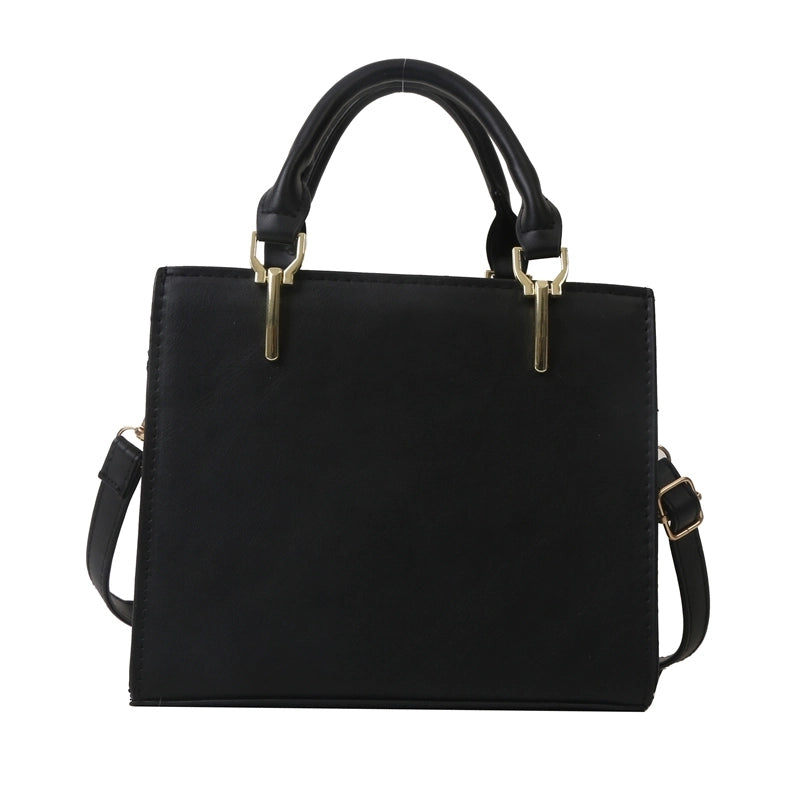 Women's Pu Leather Solid Color Vintage Style Classic Style Square Zipper Shoulder Bag