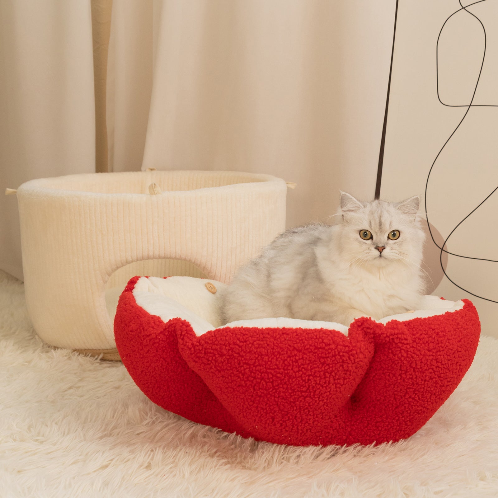 22.8'' Large Mushroom Cat Bed