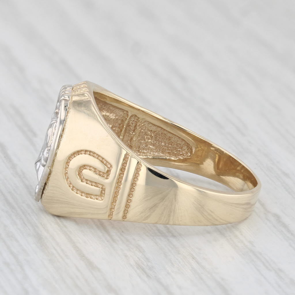 Horseshoe Horse Ring 14k Yellow White Gold Size 10.25 Western Equestrian