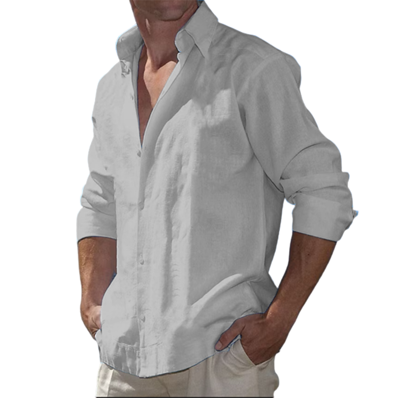 9-Pack  2023 Men's  Cotton Linen Casual Long Sleeve Shirt