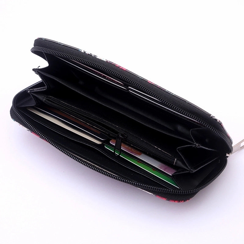 Unisex Skull PU Leather Zipper Wallets