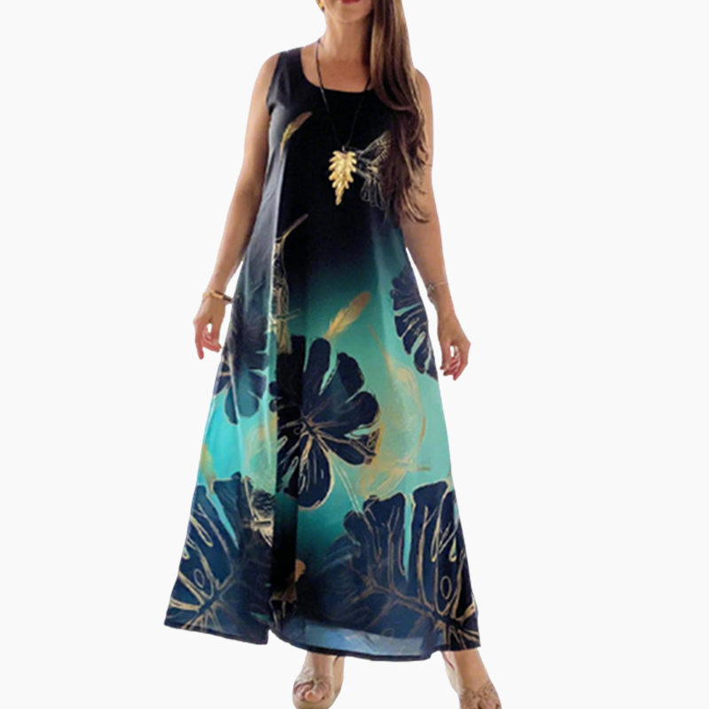 🌿Women’s Loose Printed Sleeveless Maxi Dress💕