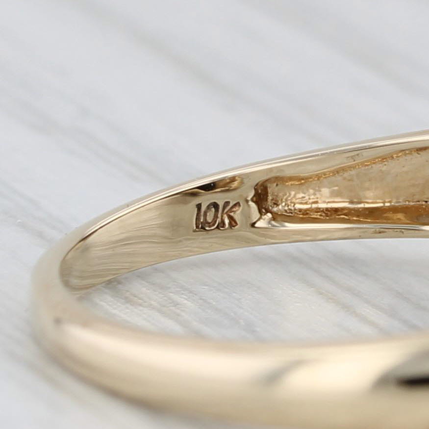 Oval Onyx Diamond Ring 10k Yellow Gold Size 8