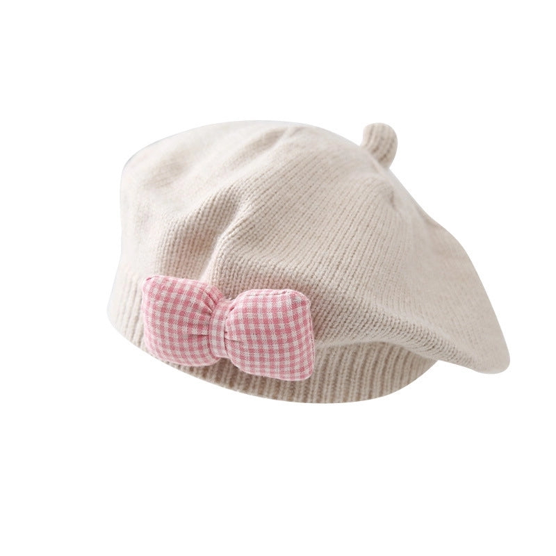 Children Unisex Cute Sweet Solid Color Beret Hat