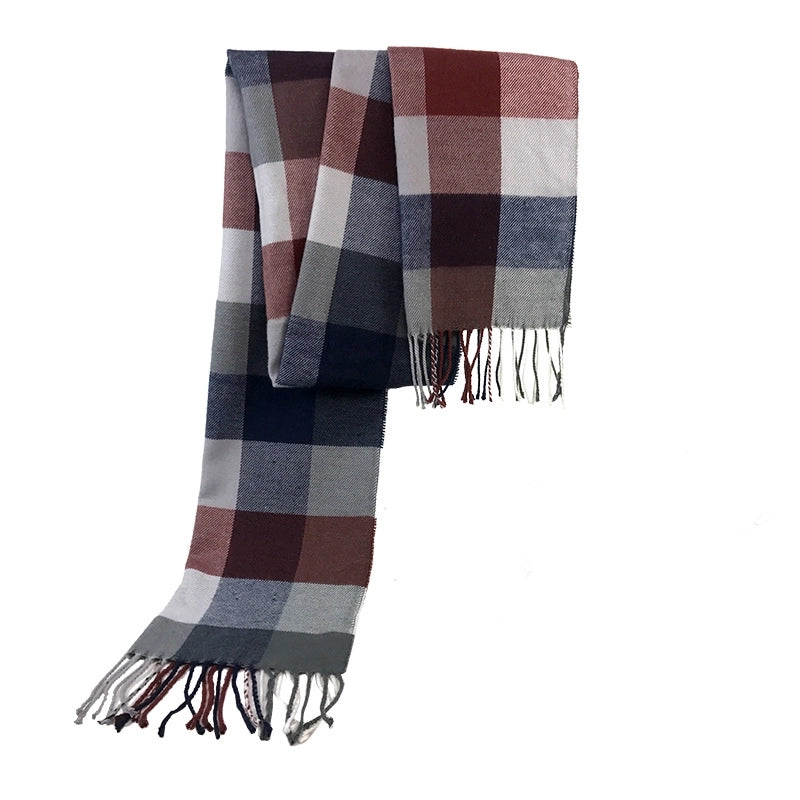 Autumn And Winter New Tassel Men's Scarf Double-sided Cashmere Scarf Long Tassel Warm Lovers Scarf