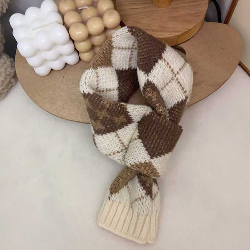 Vintage-Style Knitted Warm Pet Scarf