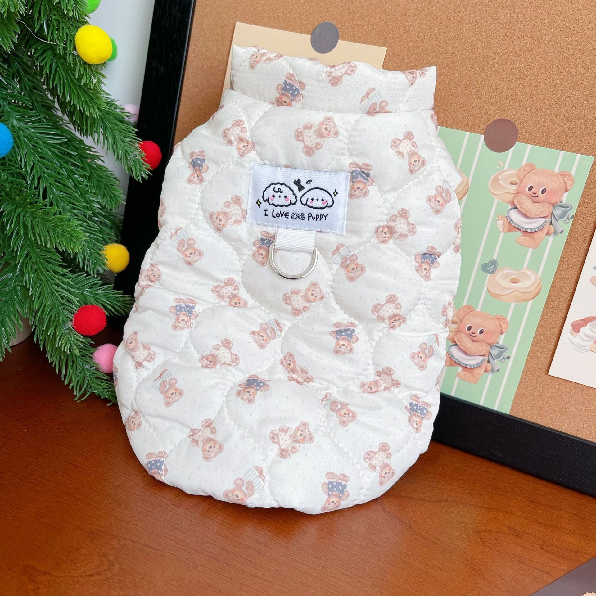 Sweet Bear Printed Dog Cat Harness Jacket Vest