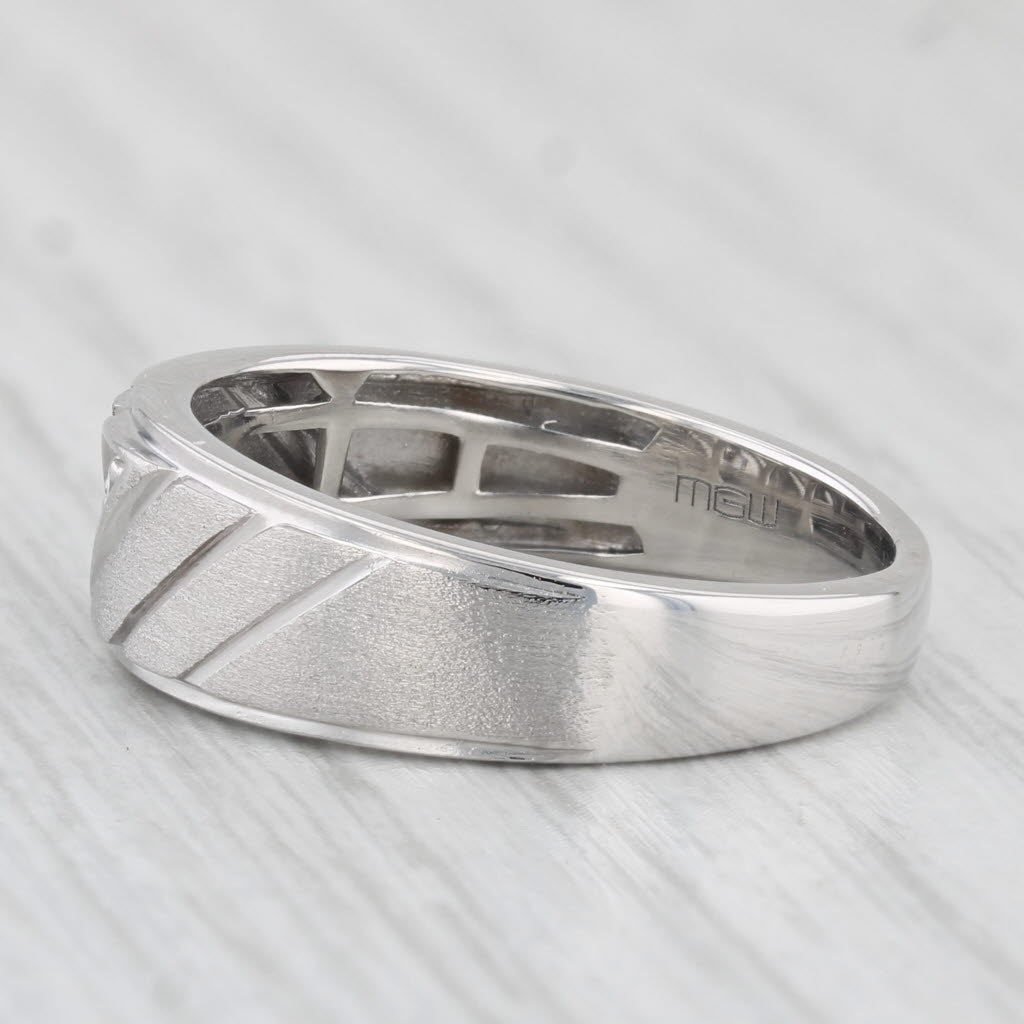 Diamond Wedding Band 10k White Gold Size 8.5 Ring