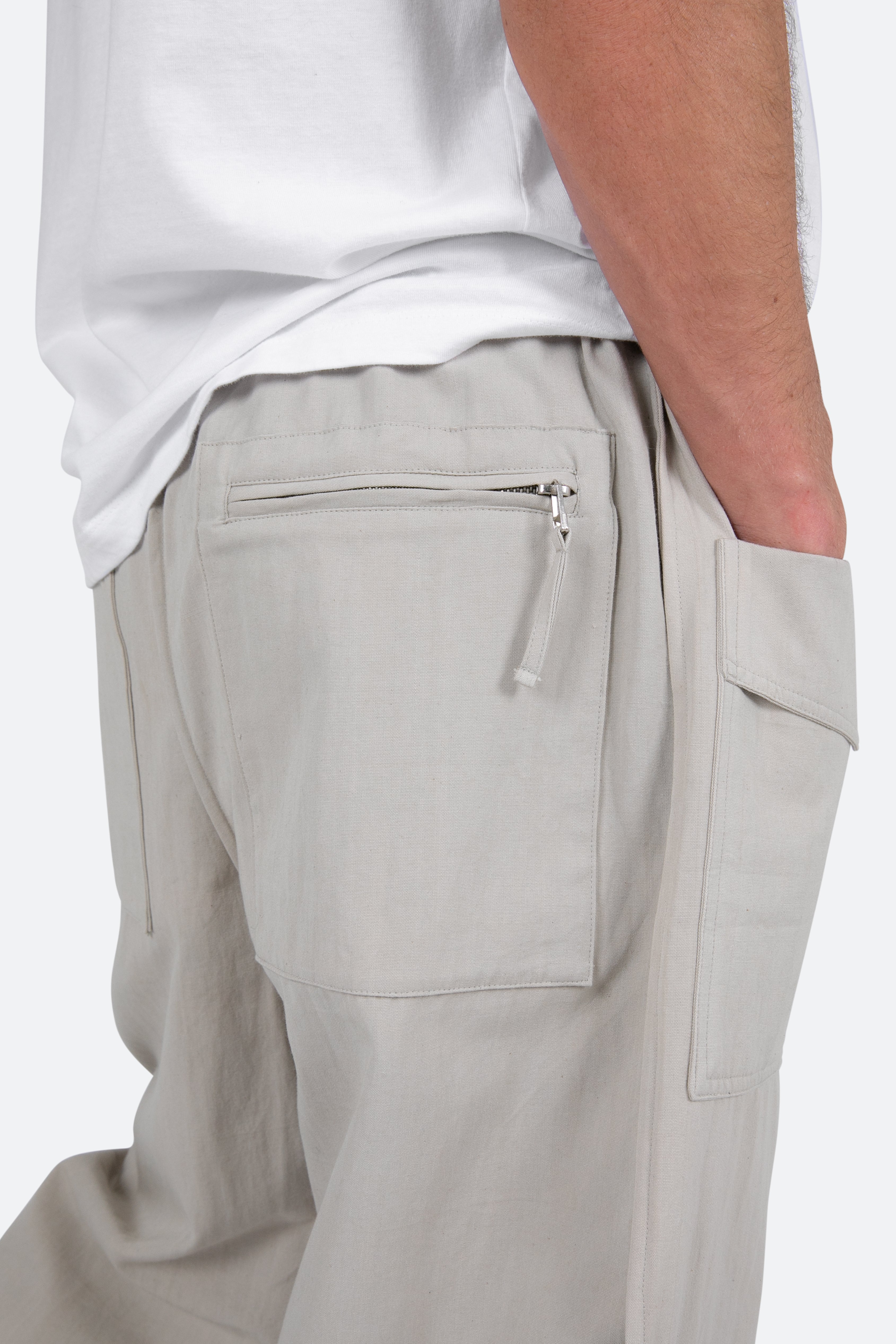 Multi Zip Cargo Pants - Stone