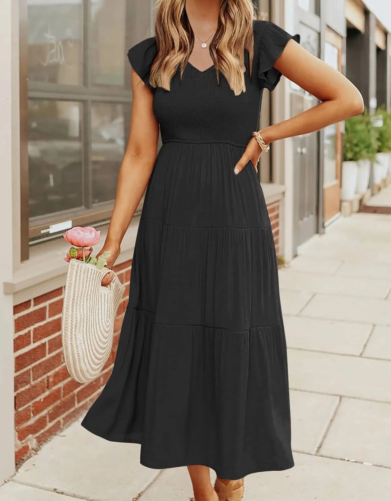 WOMEN'S SUMMER CASUAL FLUTTER SHORT MIDI DRESS 🔥 Extra 10% OFF At Checkout 🔥