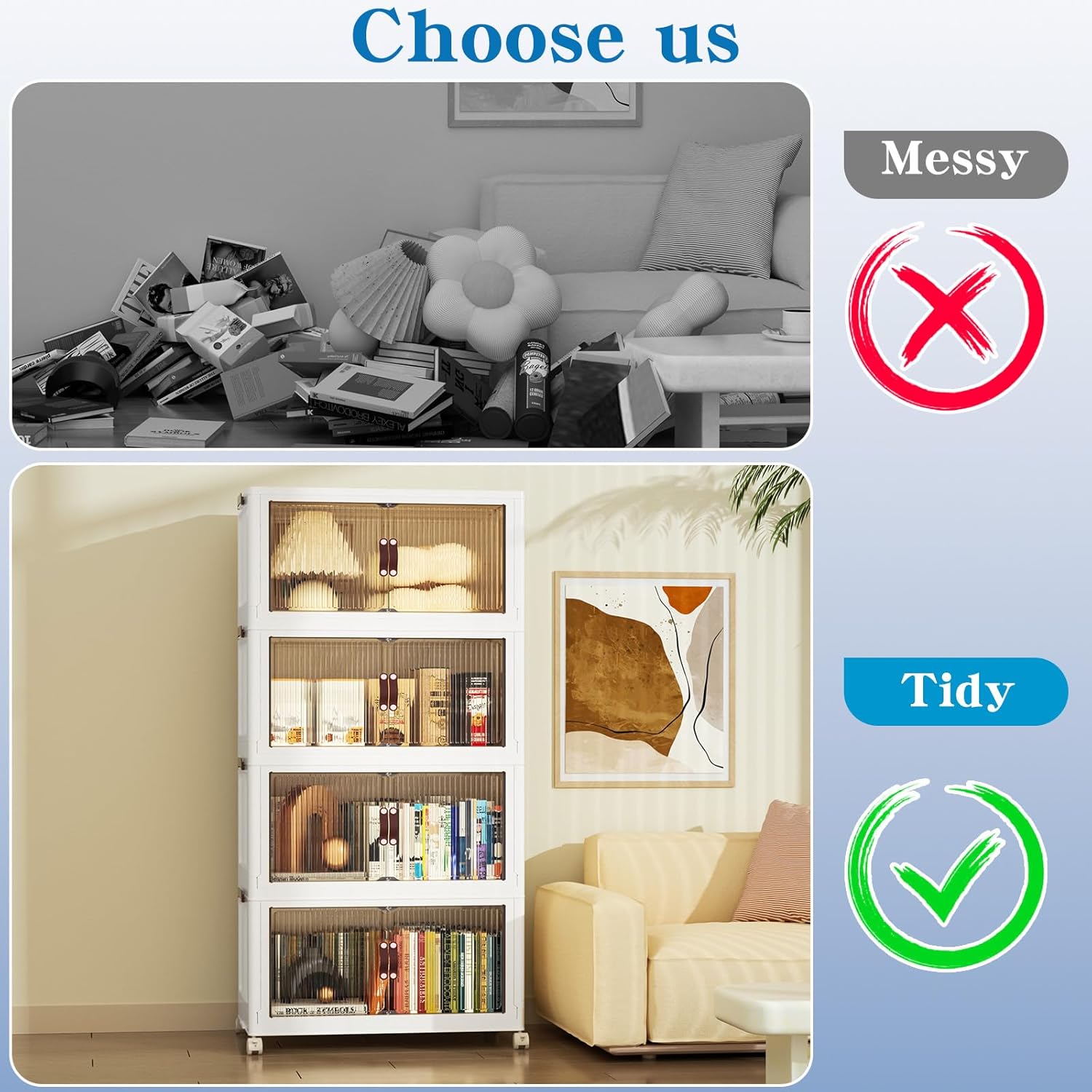 Foldable Storage Container 3 Layer. Stackable Storage Box