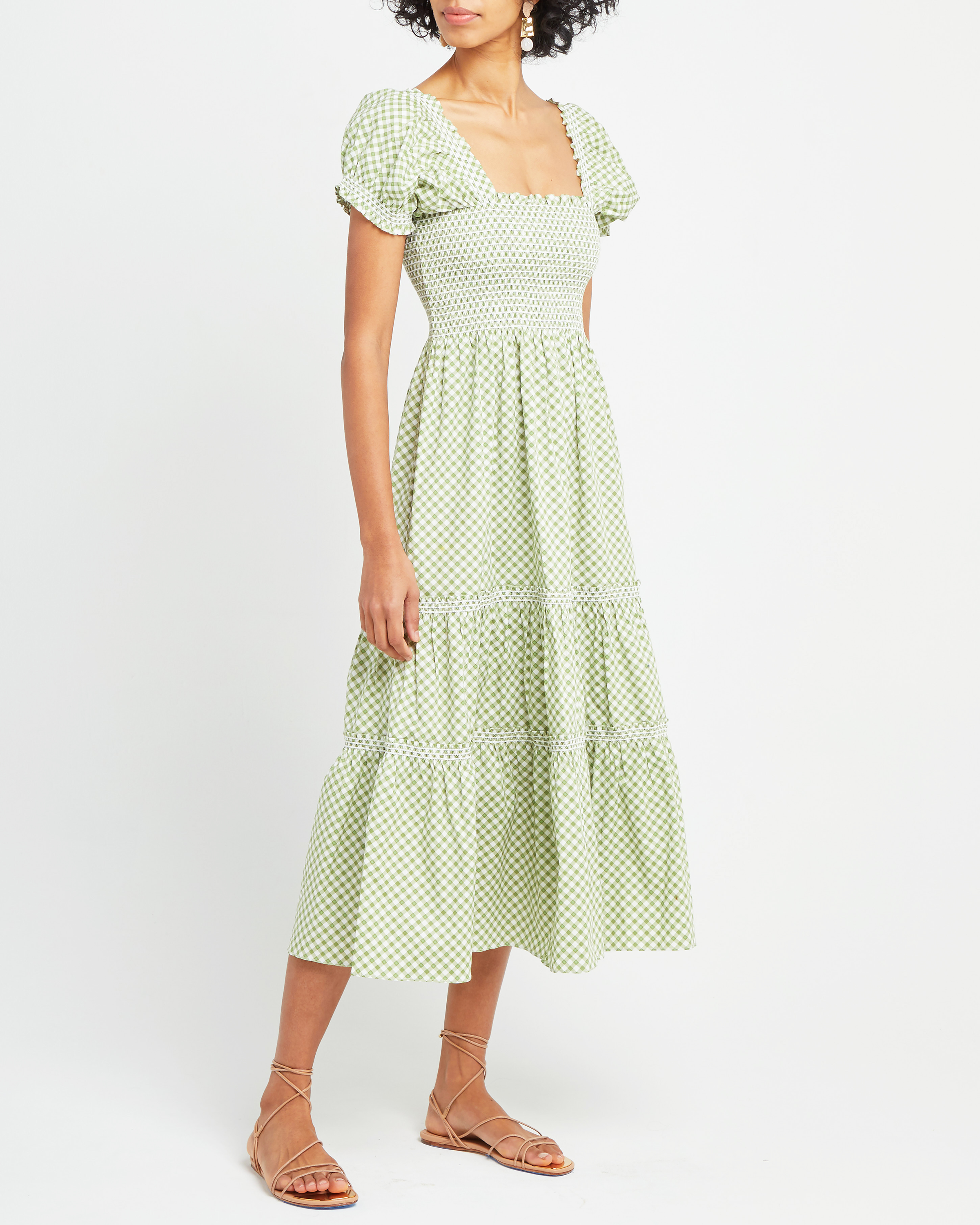 Square Neck Smocked Maxi Dress