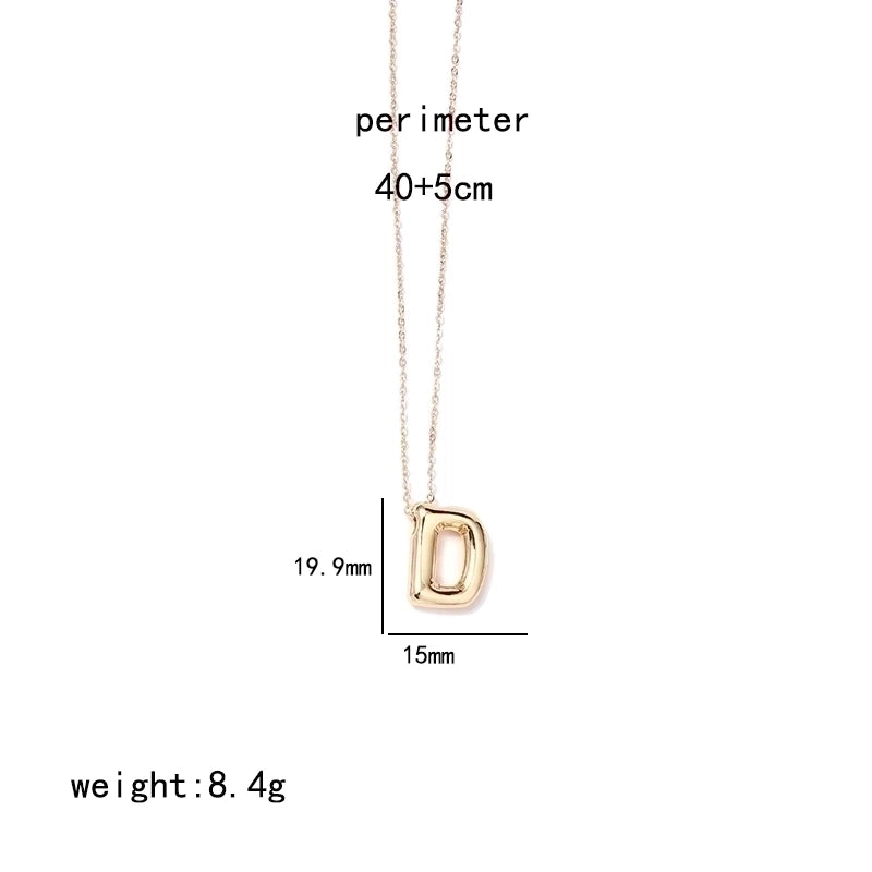IG Style Minimalist Letter Stainless Steel Copper Polishing Plating Pendant Necklace