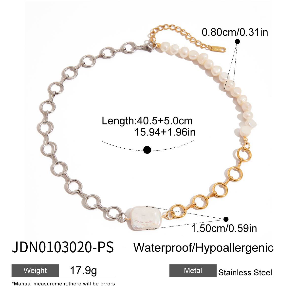 Pearl Necklace Clavicle Chain Stainless Steel Necklace 18K Gold Titanium Steel