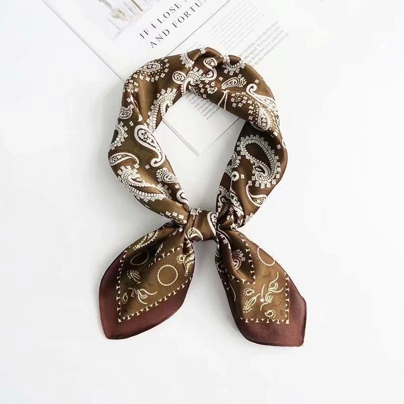Women's Business Flower Satin Printing Silk Scarf