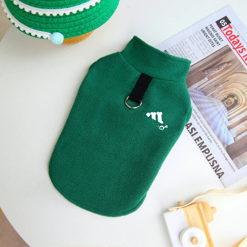 Autumn/winter Thickened Fleece Pet Clothing Trendy Dog Jacket Vest Ring Puller Thickened Dog Clothes Outerwear