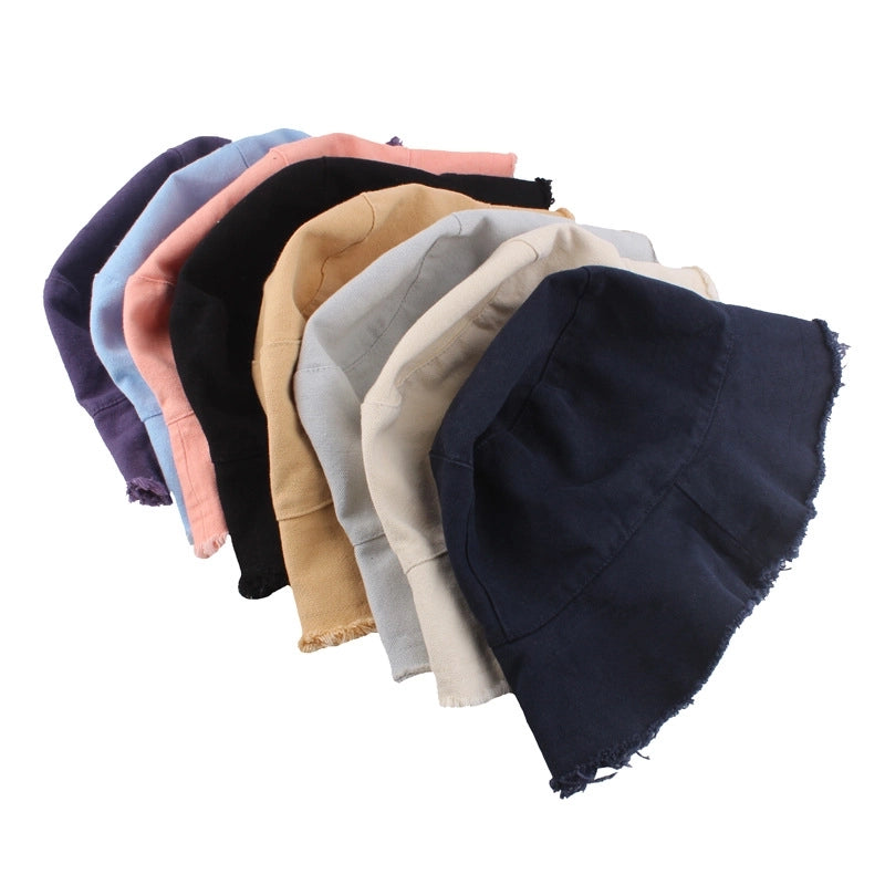 Women's Pastoral Minimalist Solid Color Wide Eaves Bucket Hat
