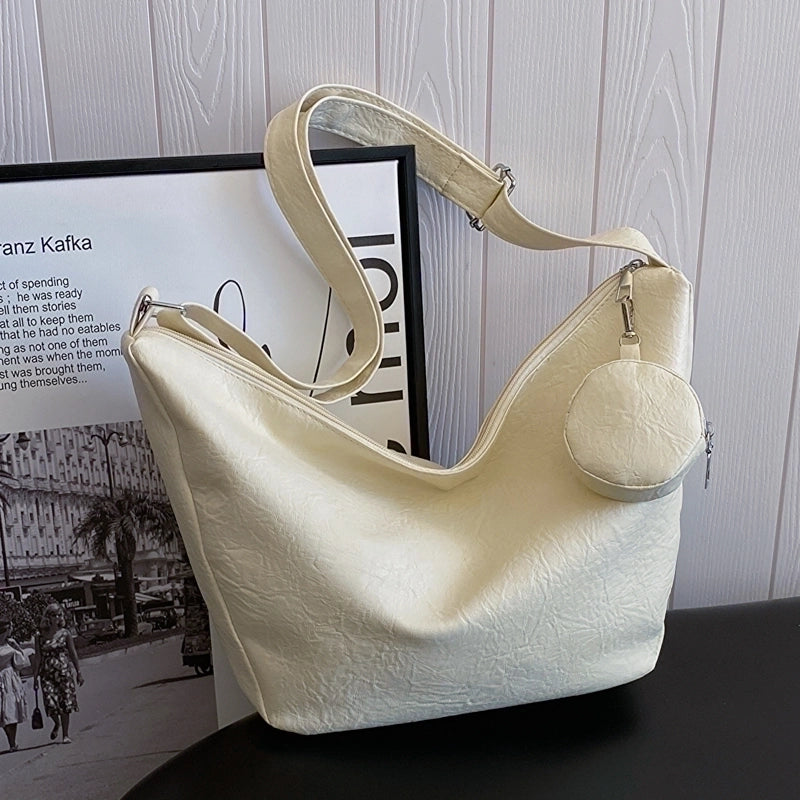 Women's Medium Pu Leather Solid Color Streetwear Zipper Crossbody Bag